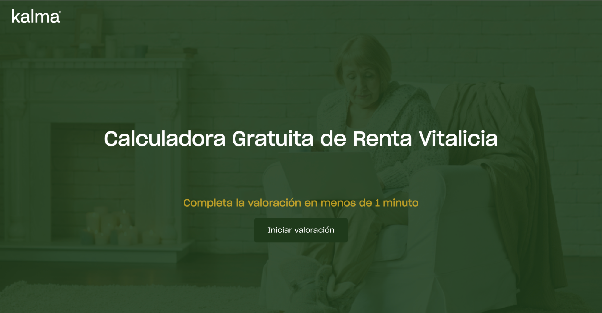 Landing original de Kalma para la calculadora gratuita de renta vitalicia